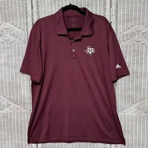 Texas Aggies A&M Adidas Performance Polo Mens Size XL